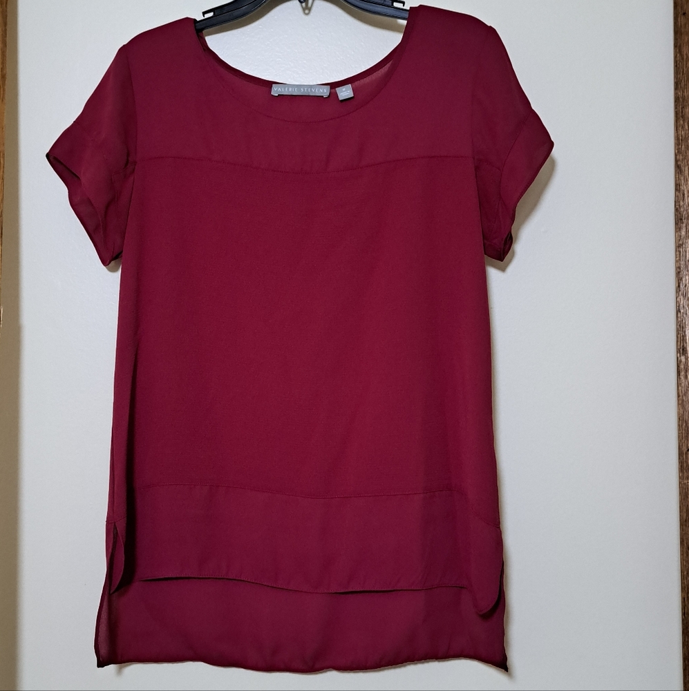Valerie Stevens Short-Sleeve Blouse, NWOT, Medium